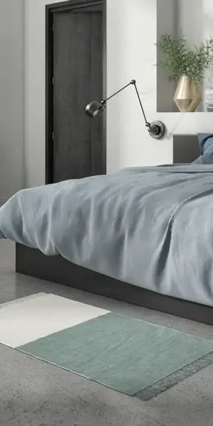 Коврик декоративный хлопок Inspire Lyanna 60x120 см цвет голубой