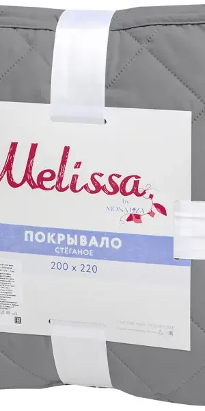 Покрывало двустороннее Melissa 200x220 см микрофибра стёганая цвет серый бузина