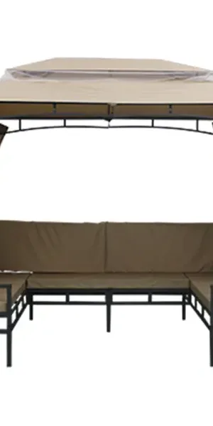 Павильон садовый с 3 скамьями 2.9x2 м сталь бежевый