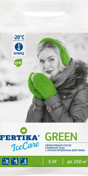 Противогололёдное средство Fertika Ice Care Green 5кг