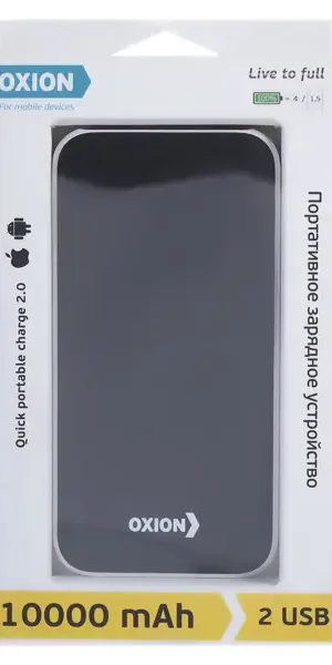 Внешний аккумулятор Oxion OPB-1011 10000 мАч цвет черный