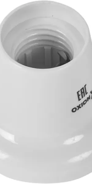 Патрон-стойка пластиковая E27 Oxion прямая цвет белый