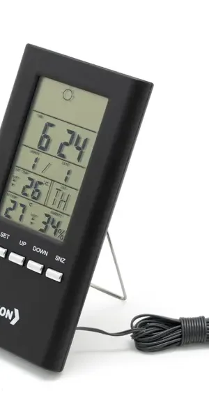 Часы-метеостанция Oxion OTM3331 с проводным датчиком цвет черный