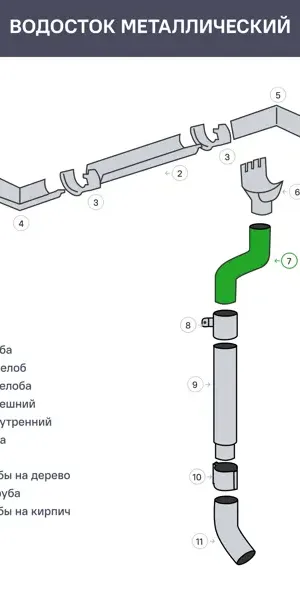 Колено Интерпрофиль на 70° для трубы цвет серый