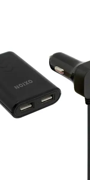 Автомобильное зарядное устройство Oxion с дополнительным блоком 2x2.4 А, 4 USB