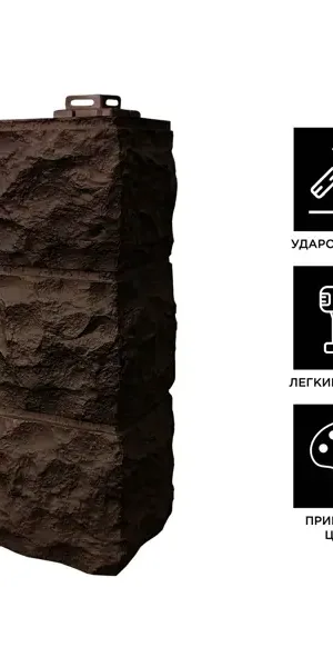 Угол наружный Fineber Доломит цвет темно-коричневый
