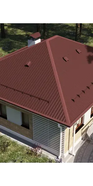 Планка ветровая для металлочерепицы 80x100 мм 2 м 0.4 мм RAL 3005 красный