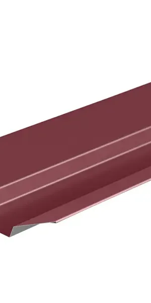 Ендова верхняя 115x30x115 мм 2 м RAL 3005 0.4 мм красный