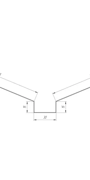 Ендова верхняя 115x30x115 мм 2 м RAL 6005 0.4 мм зеленый