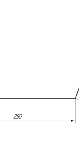 Планка примыкания верхняя 147x250 мм 2 м 0.4мм RAL 7024 Темно-серый