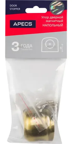 Стопор дверной Apecs DS-2751 с винтовым креплением ЦАМ цвет бронза