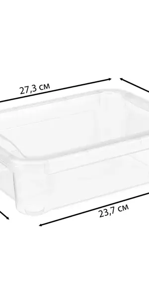 Ящик Кристалл 27.3x8.8x19 см 2.8 л пластик с крышкой цвет прозрачный