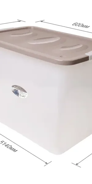 Ящик Астело 60x48x40.4 см пластик с крышкой на колесах цвет прозрачный