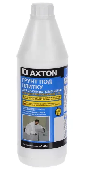 Грунтовка под плитку Axton для влажных помещений 1 л