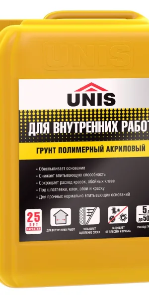 Грунтовка для внутренних работ Юнис 10л