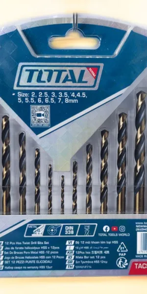 Набор сверл по металлу 12 шт, 2-8 мм TOTAL TACSD0125