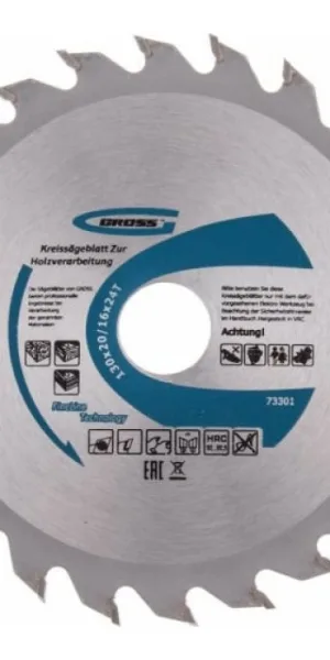 Диск пильный 130x20/16x24Т мм Gross