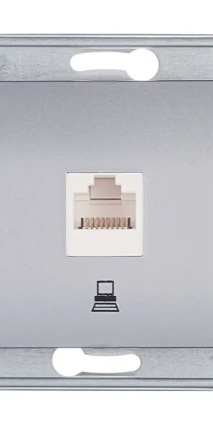 Розетка компьютерная Systeme Electric Glossa встраиваемая алюминий RJ45 (GSL000381К)