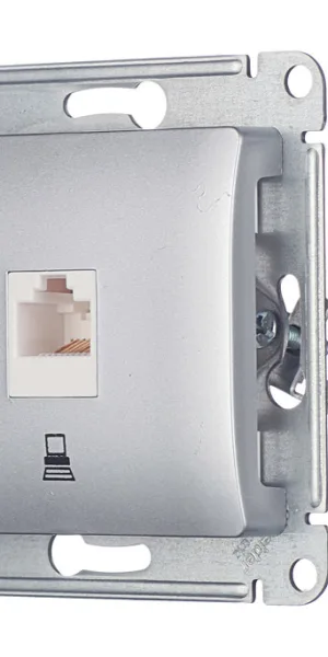 Розетка компьютерная Systeme Electric Glossa встраиваемая алюминий RJ45 (GSL000381К)