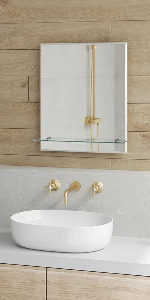 Mirror with shelf rectangular 50x60 cm Continent Rectangle (B134)