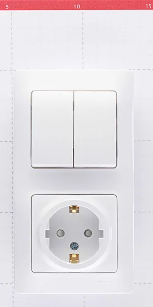 开关插座单元 Systeme Electric Glossa 双联嵌入式白色带防尘盖 (GSL000174)