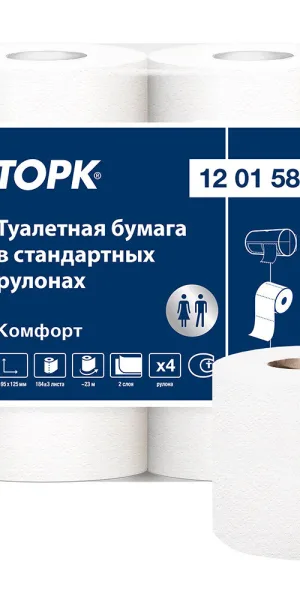 Туалетная бумага Tork Advanced в стандартных рулонах 23 м (4 шт.)