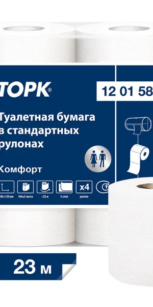 Туалетная бумага Tork Advanced в стандартных рулонах 23 м (4 шт.)