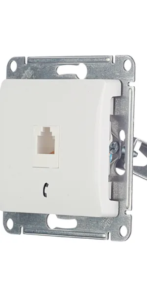 Systeme Electric Glossa 内嵌式白色电话插座 RJ11 (GSL000181T)