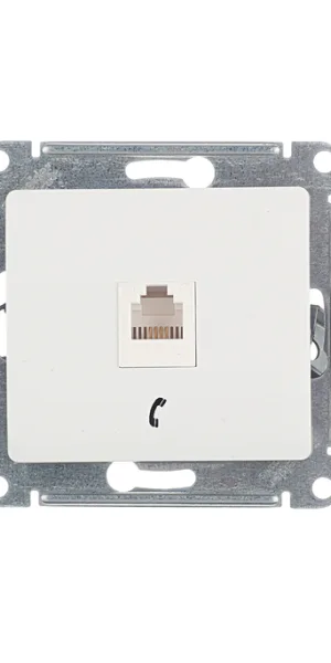 Розетка телефонная Systeme Electric Glossa встраиваемая белая RJ11 (GSL000181T)