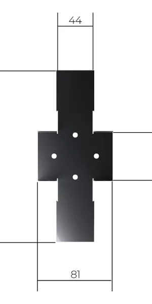 Bracket for fence post 60x60 mm graphite gray RAL 7024