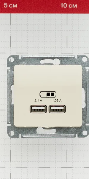 USB插座 Systeme Electric Glossa 嵌入式 米色 2xUSB-A (GSL000233)