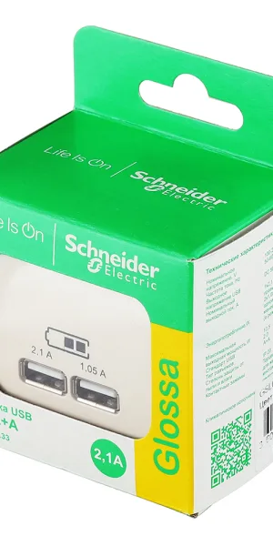 USB插座 Systeme Electric Glossa 嵌入式 米色 2xUSB-A (GSL000233)