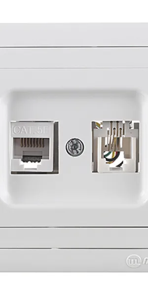 Розетка Makel Mimoza встраиваемая белая RJ11/ RJ45 (12037)