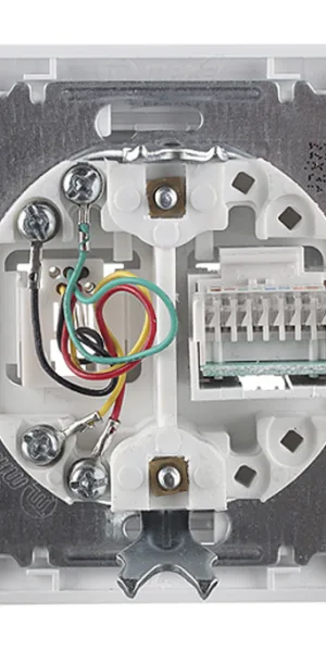 Розетка Makel Mimoza встраиваемая белая RJ11/ RJ45 (12037)
