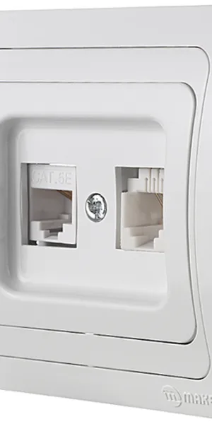 Розетка Makel Mimoza встраиваемая белая RJ11/ RJ45 (12037)