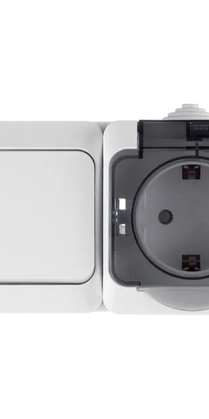 Switch and socket unit Systeme Electric Etude single-gang surface-mounted white (BPA16-241B)