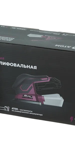 Шлифмашина вибрационная аккумуляторная КМ АТОМ 18 В 150х100 мм без АКБ и ЗУ (CDGM-181)