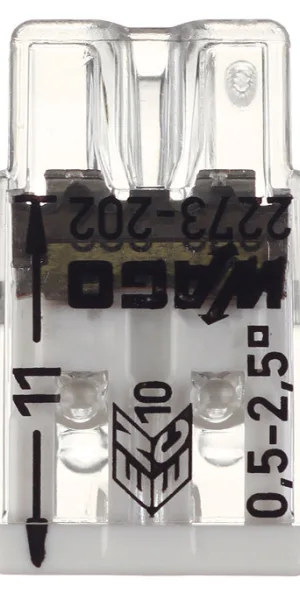 2-wire terminal Wago 0.5-2.5 sq.mm self-clamping without paste (100 pcs.) (2273-202/2665)