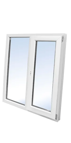 Plastic window VEKA WHS Halo 60 1160x1000 mm 2 sashes left fixed right tilt-and-turn single-chamber