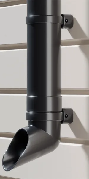 Docke Premium plastic downpipe elbow d85 mm graphite gray RAL 7024