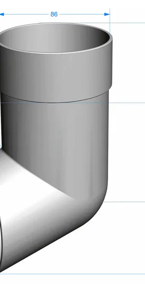 Docke Premium plastic downpipe elbow d85 mm graphite gray RAL 7024
