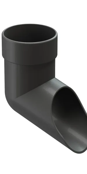Docke Premium plastic downpipe elbow d85 mm graphite gray RAL 7024