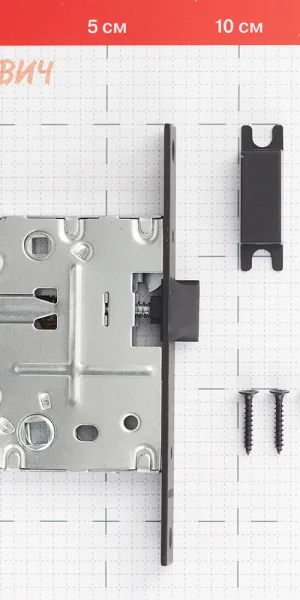 Fuaro Plastic P72-50 嵌入式锁，适用于带锁舌的室内门，黑色