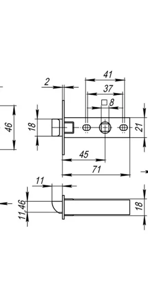 Защелка межкомнатная Fuaro Plastic P12-45-25 белая