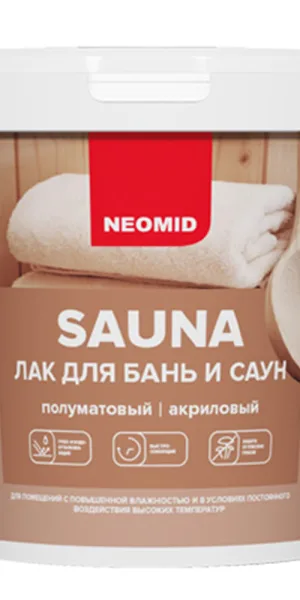 Лак акриловый Neomid Sauna бесцветный 1 л полуматовый