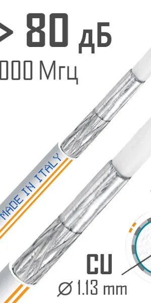 Coaxial TV cable SAT 703 B 1x1.13 mm shielded Cavel