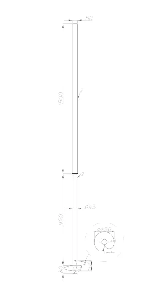 螺旋围栏柱 50x50x2毫米 2.5米 绿色