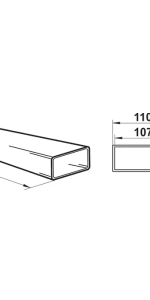 Flat plastic duct 55x110 mm 0.5 m