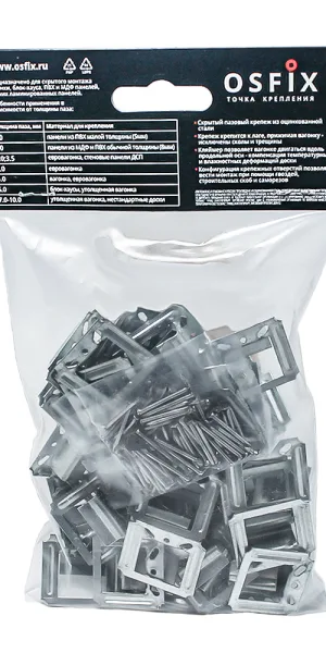 Fastener "Klyaymer" No. 4 with nails for paneling and block house Osfix (100 pcs.)