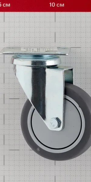 Swivel castor support plastic/rubber on plate 75 mm grey (1 pc.)
